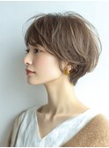 ミセスショートボブ白髪ぼかし脱白髪染め30代40代50代60代