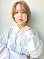 カバーヘア ブリス 上尾西口店(COVER HAIR bliss) 透明感ミルクティーベージュショートボブ◎透明感カラーp上尾