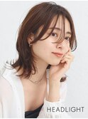 #くびれミディアムレイヤー小顔魅せハッシュカット顔周り前髪
