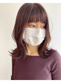 韓国風くびれヘア [カシスピンク/レトロガーリー/前髪カット]