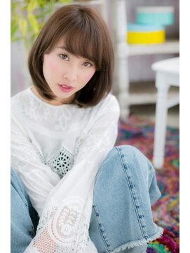 ミック ヘアアンドメイク アップ 駒込店(miq Hair&Make up) 大人かわいいモノトーングレージュ小顔ボブウルフc1