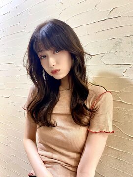 サンプラス(san+) 【マユコ】小顔ヘアコリアンスタイル大人かわいいエアリーロング