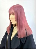 ダブルカラーピンクベージュケアブリーチハイトーン髪質改善