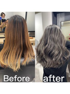 フォーク(FOLK) ホワイトベージュハイライト 白髪ぼかし　髪質改善