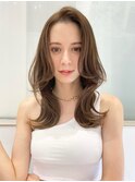 韓国へア 似合わせカット くびれへア チョコレートブラウンM0907