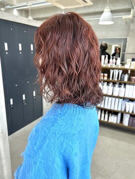 テトヘアー(teto hair) オレンジブラウン暖色　くるくるスパイラルくせ毛風パーマ