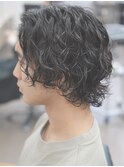 メンズミディアムパーマ　スパイラルパーマ　ボブパーマ