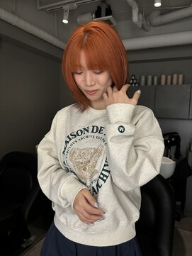 シーンヨコハマ 横浜店(SCENE yokohama) レイヤーボブ×オレンジベージュ