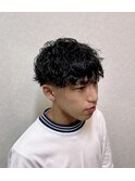 波巻きスパイラルパーマ ツーブロック 刈り上げ 20代30代