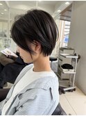 ショートカット×ひし形ショートボブ×前髪あり30代40代50代