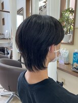 コアフィールフィス(COIFFURE fils)&nbsp;マッシュウルフ ウルフスタイル 黒髪スタイル
