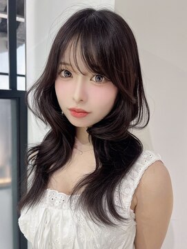 アルバム 池袋(ALBUM) ロング暗めカラー韓国ヘア顔周りレイヤー_F21011