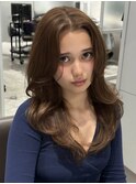 【ナチュラルブラウンの抜け感レイヤーロング】