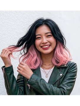 ビーワンヘアー 藤井寺 土師ノ里(B1hair) ピンクの遊び心を忍ばせた、計算されたインナーカラー