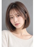 シースルーバングボブ