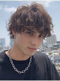 マッシュウルフツーブロックスパイラルパーマツイストパーマ