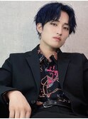 ジミン風ブルーブラックセンターパート