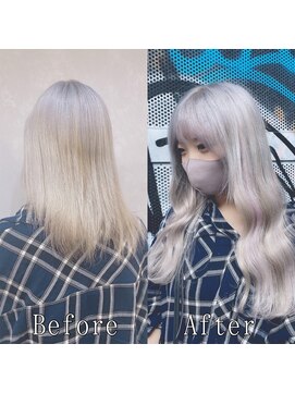 あるじゃんすー 渋谷店 うる艶ホワイト#シールエクステ#こなれハイトーン#小顔ヘア#渋谷