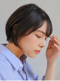 【担当石井】大人可愛い20代30代40代黒髪前下がりショートボブ
