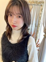 ホール(WHOLE)&nbsp;【WHOLE】セミロングウルフ×グレージュ