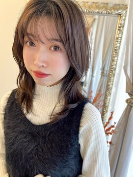 ホール(WHOLE) 【WHOLE】セミロングウルフ×グレージュ