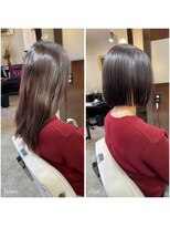 ムーブ(Moob)&nbsp;落ち着きがありながらも透明感のある髪色×ボブスタイル【別府】