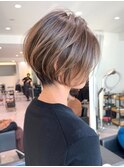 30代40代50代絶壁解消前髪あり小顔前下がりショートボブ　BUMP★