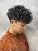 ベリーショート/ダークアッシュ/ニュアンスパーマ/韓国マッシュ