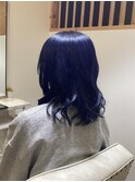 ミディアムスタイル×ネイビーブルー☆