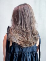 韓国ヘア顔周りレイヤーロングミディアムグレージュ_ba342581