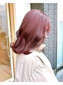 Say.ミディアムレイヤーピンクベージュローズブラウンイメチェン