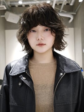 テクネ 天神大名(techne) 天神顔周りレイヤーカットミディアムボブパーマレイヤーパーマ