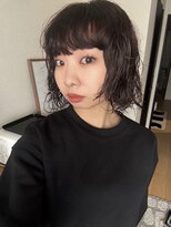 エヌ 河原町(enu)&nbsp;暗髪でもお洒落に！ボブパーマ