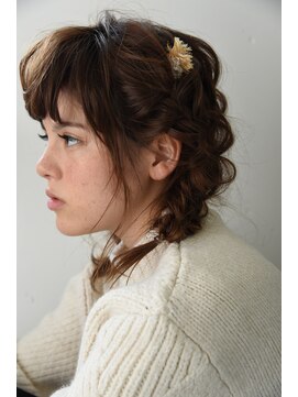 ユノ(juno) 【Lepes】ミディアムゆる編み込み☆おさげアレンジ