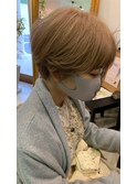 斜めバング/グレージュカラー/シルキーベージュ/岡崎