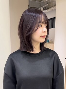 ニール 名古屋 伏見 丸の内(NEELU) 【Neelu_pon】ぷつっと長めのボブ×ラベンダーピンク