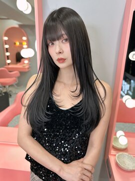 ボタン シブヤ(VOTAN SHIBUYA) 韓国ヘア/顔まわりレイヤーカット/前髪あり/レイヤーカット