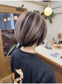 ショートグラデーション/表面ハイライトブリーチ/デザインカラー