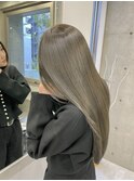 美髪矯正×オリーブカラー