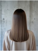 バレイヤージュ/大人ハイライト/ミルクティーベージュ