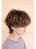 サーフカールパーマ×無造作ミディアム×ラフ束感