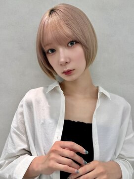 アッシュ 新杉田店(Ash) 新杉田レイヤーカット韓国ダブルカラー顔周り前髪カットボブ