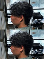 メンズココ メンズパーマ 韓国ヘア 日本橋店(MENS COCO) お客様スタイル フェザーセンターパートウルフ