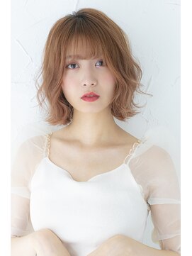 プライズ 池袋店(prize) 透け感コーラルベージュ切りっぱなし_シースルーバング328