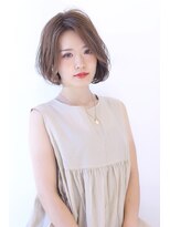 オーロ 宝塚店(ORO)&nbsp;ローライトココアブラウン大人かわいいゆるふわシアーカラーボブ