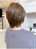 福山市美容室Caary ハイトーンベージュカラー・ミディアムウルフ