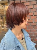 マッシュウルフカット/深みレッド