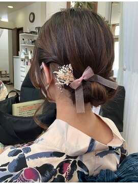 コアフィールフィス(COIFFURE fils) 夏祭り浴衣着付け シニョンまとめ髪