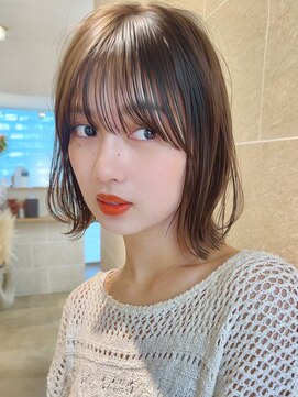 サンド 名古屋(sand) ボブ/レイヤーカット/髪質改善/ウェットヘア/オリーブベージュ