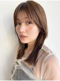 こなれミディ♪イメチェンくびれレイヤー 小顔 ショコラブラウン